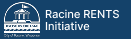 Racine RENTS Initiative logo featuring city hall icon on a blue background.