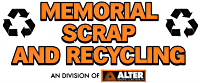 Memorial Scrap and Recycling logo, a division of Alter Trading, with recycling symbols.