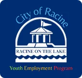 City of Racine Youth Employment Program logo featuring a stylized building and the text 