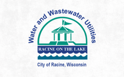 Racine Water and Wastewater Utilities logo featuring a gazebo and the text "Racine on the Lake, City of Racine, Wisconsin."